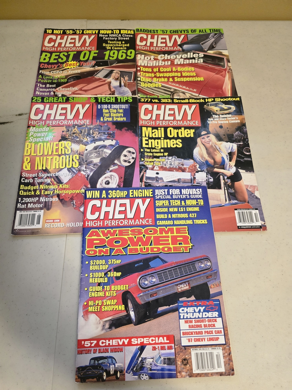 Chevy High Performance Magazine Lot of 5 1990's